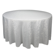 Banquete de casamento redondo de 120 &quot;Branco de casamento de mesa Jacquard de mesa de tabela de tabela de poliéster bordada